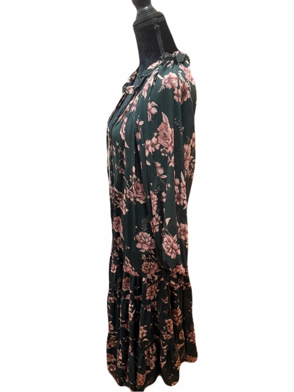 Free People Feeling Groovy Maxi Dress- Forest Floral Small boho flowy SOLD OUT S - Picture 7 of 11